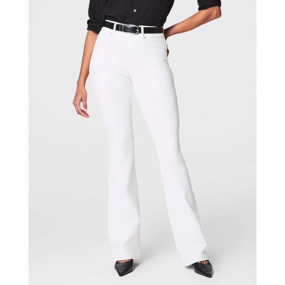 SPANX Shape EveryWear Flare Jeans Plus Size 3X White Tummy Tamer Stretch Comfort